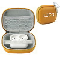 Nouvelle Tendance 2026 : Étui de Rangement Personnalisable pour Écouteurs en EVA Rigide Orange, Portable, Antichoc, avec Poche en Filet et Sangle Élastique