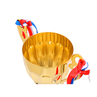 Fabrication de trophées et médailles de la Coupe du monde de sports en métal doré de taille réelle de compétition de gymnastique de luxe personnalisée