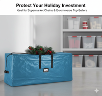 Conteneur de rangement pour sapin de Noël - Forme carrée en tissu - Capacité de 10 à 20 L