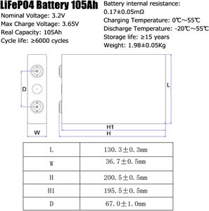 Новый класс <span class=keywords><strong>3</strong></span>,2 В lifepo4 105ah 280AH 280K lifepo4 батарейный элемент для DIY батарейный блок - Product Image 4