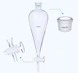 Verrerie de laboratoire de haute qualité entonnoir de séparation en verre en forme de poire entonnoir de séparation avec PTFE ou robinet d'arrêt en verre - Product Image 3