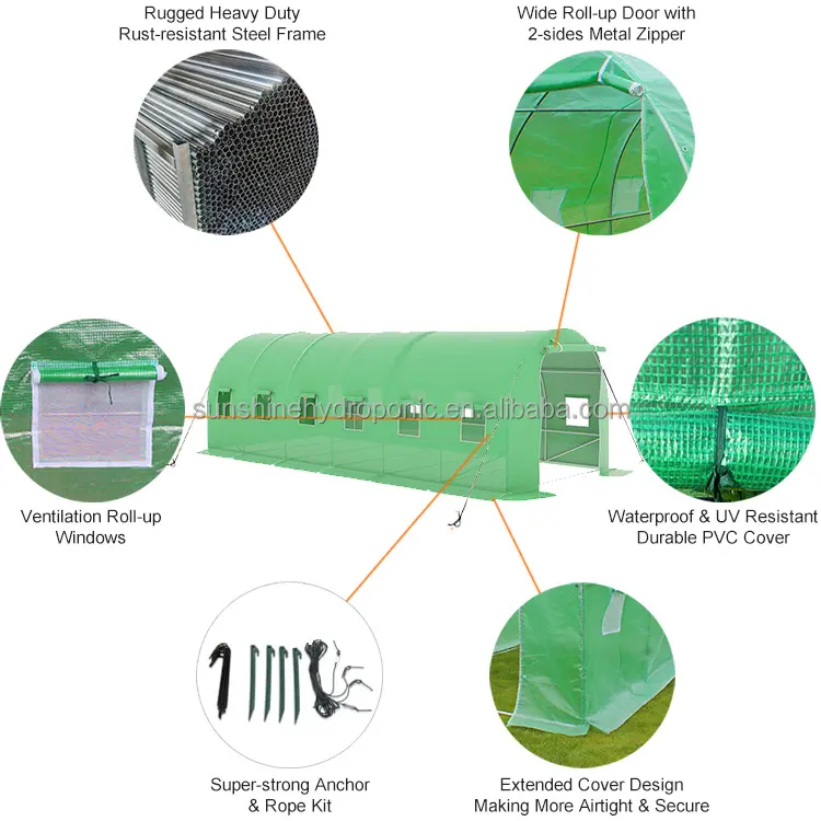 중국 프로페셔널 저비용 농업 온실 터널 시판 플라스틱 한 스팬 온실