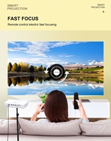 Mini projecteur DLP portable 4K intelligent Android, compatible 1080P 600 ANSI, avec Wi-Fi et Bluetooth, courte focale