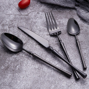 Hongda cổ điển tùy chỉnh 304 18/10 thép không gỉ PVD Titan Rose Gold thép bạc thiết lập dao kéo Matte <span class=keywords><strong>Flatware</strong></span> cho đám cưới - Product Image 2