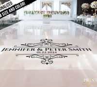 Autocollant de sol de danse de mariage personnalisé en vinyle amovible, finition mate, résistant aux UV, durable, réutilisable, écologique