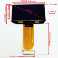 Modul Layar OLED PMOLED Huaxin 1,54 Inci 128*64 IC Driver SSD1309 Antarmuka I2C SPI Layar OLED 24-Pin