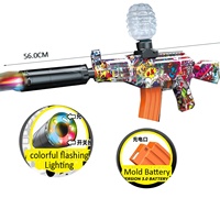 KK AK47 56CM Blaster à billes de gel électrique automatique avec lampe torche, blaster automatique pour garçons, jeu de tir en plein air