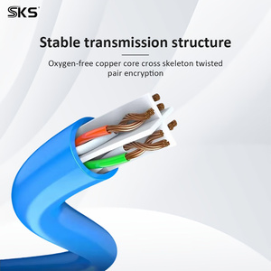 Câble LAN Cat6 plaqué or, cordon <span class=keywords><strong>Ethernet</strong></span> UTP bleu <span class=keywords><strong>pour</strong></span> réseau domestique ou de bureau - Product Image 4