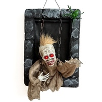 Nouvelle Décoration d'Halloween MCT : Pendentif Lumineux Électrique à Induction pour Fenêtre, Mamaniaque Prisonnière Petite Fille Balançante, pour Maison Hantée Intérieure