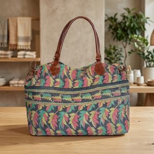 กระเป๋าชายหาดนักช้อปสาวแนววินเทจสไตล์อินเดีย - Product Image 3