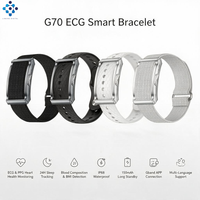 Bracelet intelligent G70 ECG sans écran, suivi de la santé, moniteur de fréquence cardiaque PPG, moniteur d'oxygène sanguin, moniteur de variabilité de la fréquence cardiaque, étanche, analyse de la santé par IA, Android IOS