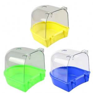 Boîte de bain d'<span class=keywords><strong>oiseau</strong></span> en plastique douche d'<span class=keywords><strong>oiseau</strong></span> pour perroquets bain suspendus perroquets Cages miroir <span class=keywords><strong>baignoire</strong></span> pour oiseaux bain d'eau - Product Image 5