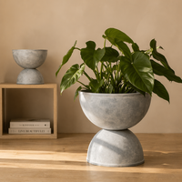 Pot de fleurs nordique simple en forme de bol, grande capacité, en plastique écologique, pour la décoration intérieure