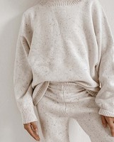 Ensemble de pyjamas d'été avec LOGO personnalisé pour maman et moi automne familial Tenues de maman assorties Tricot à saupoudrer Ensemble de pulls mouchetés pour bébé fille