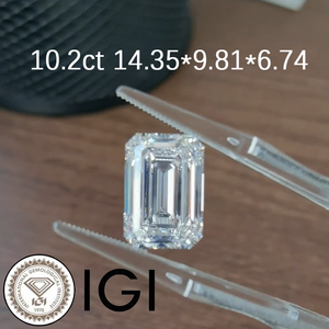 Collier ANSTER OEM avec <span class=keywords><strong>diamant</strong></span> de laboratoire taille émeraude VVS2 10 carats, pendentif en or blanc 18 carats, bijoux de Dubaï amovibles avec certificat IGI, joaillerie fine - Product Image 5