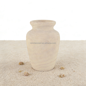 고품질 수제 원형 나무 꽃병, 모던 디자인, 친환경, 지름 7.28인치, 가정 및 식탁용 - Product Image 4