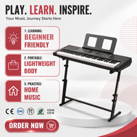 Clavier d'orgue électronique 61 touches, claviers musicaux, 70 démos, 200 sons, fonction enseignement, entrée 5V USB-C, usine chinoise, OEM, logo personnalisé