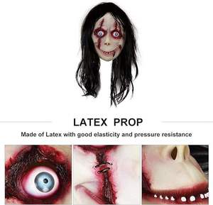 หน้ากากปีศาจพร้อมผมยาวสำหรับตกแต่งงานปาร์ตี้คอสเพลย์ฮาโลวีนน่ากลัว - Product Image 3