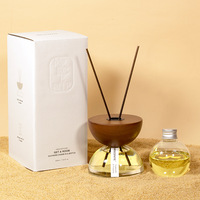 Flacon de parfum et d'arôme transparent semi-circulaire avec grand bouchon en roseau, flacon vide rechargeable, 30 ml, 100 ml, 100 pièces, couleur personnalisée