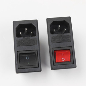 C14 AC macho montaje en panel 110V-250V conector de toma de corriente CA con fusible e interruptor basculante conector hembra para adaptador de CA - Product Image 6