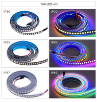 Bande lumineuse LED intelligente adressable WS2812 WS2815 RGB DC5V 12V avec Wi-Fi pour NFC IP20 PVC Contrôle par application paysagère