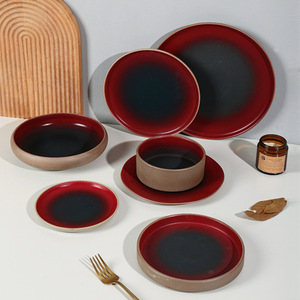 Vaisselle en céramique XINWEE Kite Crimson, personnalisable, design rétro de luxe léger, origine Hunan, vaisselle écologique pour hotpot - Product Image 1