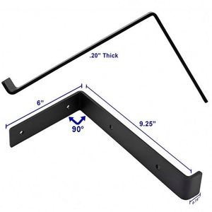 WEKIS Wholesale Price Industrial L Shape Single-Side Floating Shelf Wall <b>Brackets</b> Steel <b>Black</b> Powder Coated 150lbs Capacity - Product Image 3