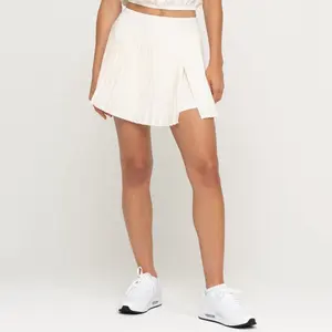 ワークアウトV字型ウエストバンドスポーツランニングアスレチックスカート女性テニススカートプリーツゴルフスカートポケット付き