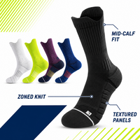Chaussettes de sport en tricot pour jeunes, pour la course à pied, le basketball et la gym, respirantes, avec coussinets de compression, saison printemps, logo personnalisable