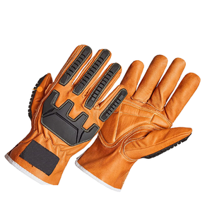 Gants de sécurité OEM de haute qualité, logo personnalisé, meilleur revêtement en cuir et doublure en Kevlar, résistance aux chocs sur tout le pouce, gants de soudage en cuir - Product Image 1