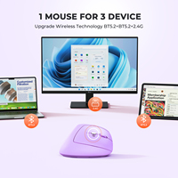 Mouse Nirkabel Vertikal Meetion BTM008 Mode Ganda Baru, Dapat Diisi Ulang Tipe-C, Ergonomis, Bluetooth, Pengisian Daya BT
