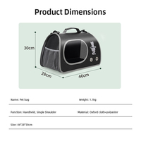 Sac de transport pliable et respirant pour animaux de compagnie, sac à main transparent pour chat avec bandoulière réglable