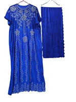 Perlenverzierte Geschlossene Abaya 2-teiliges Set Muslimische Frauen Bescheidene Maxi-Robe mit Passendem Hijab Stoff Party Eid Kleidung Großhandel