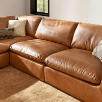 Ensemble de canapés modulaires sectionnels en forme de L, mousse haute densité, dossier sans accoudoirs, mobilier de salon, cuir véritable