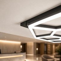 Plafonnier LED hexagonal modulaire, luminaire en nid d'abeille, dimmable, personnalisable, éclairage intérieur commercial