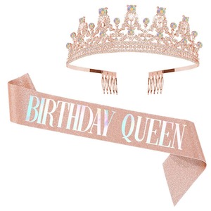 Kit Tiara <span class=keywords><strong>e</strong></span> Fascia per Capelli da Regina, Corona in Cristallo <span class=keywords><strong>e</strong></span> Strass per Donne, Accessori per Capelli Impermeabili <span class=keywords><strong>e</strong></span> Glitterati, Set Corona <span class=keywords><strong>e</strong></span> Tiara per Compleanno - Product Image 6
