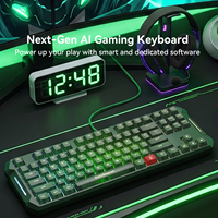 Clavier de jeu mécanique filaire Flux 87 vert à effet Hall, interrupteurs magnétiques TKL, déclenchement rapide, 8K Polling, RGB, USB-C, AI, ANSI
