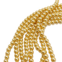 Perles rondes synthétiques (créées en laboratoire) couleur or 6 mm, qualité A certifiée, pour la fabrication de bijoux DIY