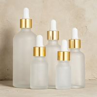Flacon compte-gouttes en verre multi-tailles en gros, impression sérigraphique personnalisée, couvercle en métal électroplaqué et bambou pour sérum de soin et huile essentielle