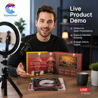 Brochure vidéo artisanale avec écran LCD IPS A5 de 7,0 pouces, 2 Go de mémoire et contrôle du volume, pour usine OEM/ODM