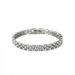 Pulsera y brazalete de moda para hombre de acero inoxidable 316L antideslustre, chapado en oro de 14K y 18K, espacios en blanco grabables para pulseras de hombre - Product Image 5