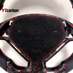 YTcarbon para G37 G35 G25 EX25 EX35 EX37 QX50 IPL <span class=keywords><strong>Nismo</strong></span> Racing Style Custom Real Forged Red Flakes <span class=keywords><strong>Volante</strong></span> de fibra de carbono - Product Image 5