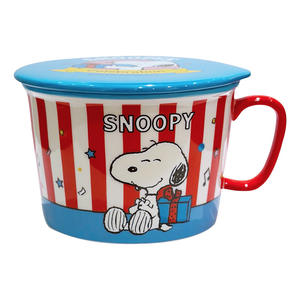 ชามเซรามิคสโนปปี้สำหรับบะหมี่กึ่งสำเร็จรูป 950 มล. พร้อมฝาปิด ใช้กับไมโครเวฟได้ สำหรับเด็ก ลายการ์ตูน - Product Image 1