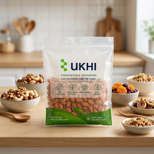 ถุงบรรจุภัณฑ์อาหารอุตสาหกรรมย่อยสลายได้ทางชีวภาพ UKHI Bio Compostable PBAT PLA ทำจากแป้งข้าวโพด สำหรับบรรจุบะหมี่ เยลลี่ และของขวัญ ความหนา 50 ไมครอน - Product Image 4