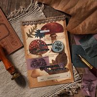 10 autocollants par paquet, série « Tous les objets illustrés » : éléments décoratifs légèrement rétro
