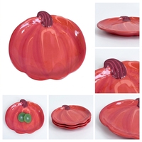 Pompoenvormig melamine bord, oranje fruitschaal voor Thanksgiving, Halloween feesttafel