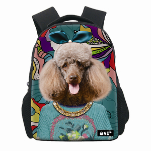Sac à dos scolaire à imprimé chien mignon léger de grande capacité pour garçons et filles avec poignée souple élégant et confortable pour les enfants - Product Image 1