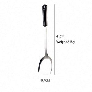 Wholesale Price Kitchen Utensil Stainless Steel Soup Ladle and Spatula Set With Plastic Handle for Home Restaurant Hotel Cooking - Product Image 5