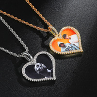 Collier avec pendentif personnalisé en forme de cadre photo en CZ, style hip-hop, glacé, à faire soi-même, pour femmes et hommes, bijoux de rappeur