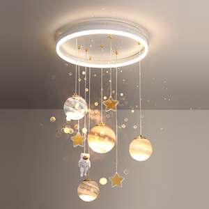 Lustre LED Moderne APCITL <span class=keywords><strong>Princesse</strong></span> Terre Voyageuse Créative, Lampe de Chambre d'Enfant de Taille Moyenne, Blanc Spatial - Product Image 1